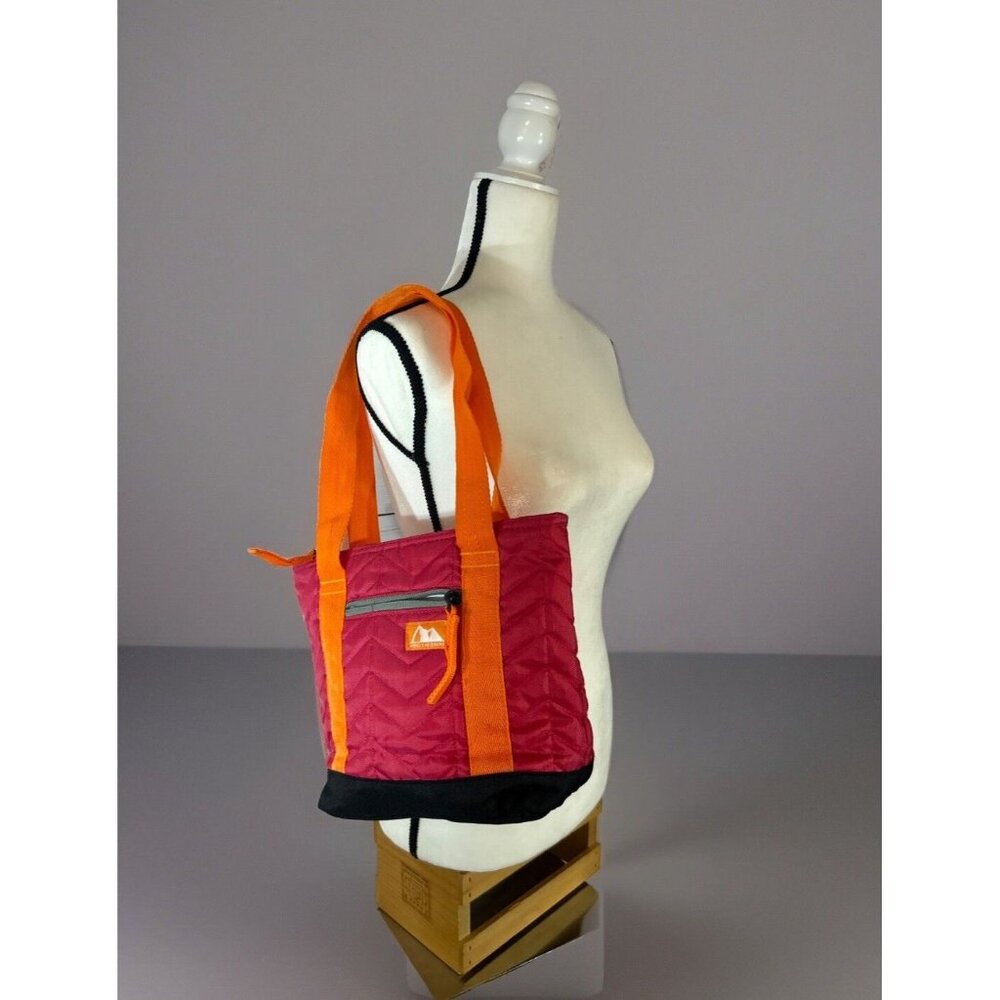 Arctic Zone Insulated Quilted Cooler Lunch Bag pink orange 9”X9” w/ side pocket